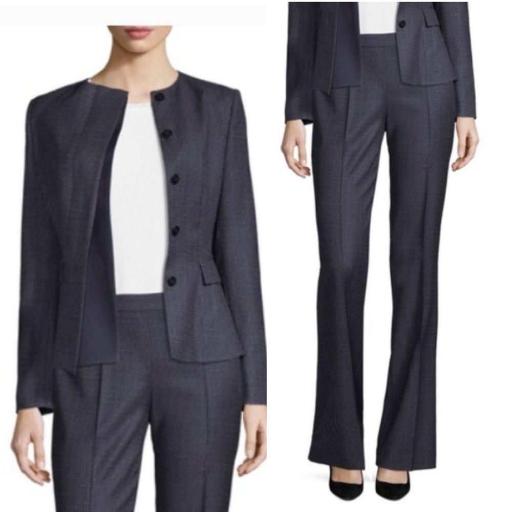 HUGO BOSS Womens Jadela Two Piece Blazer Pants Suit Set Size 4